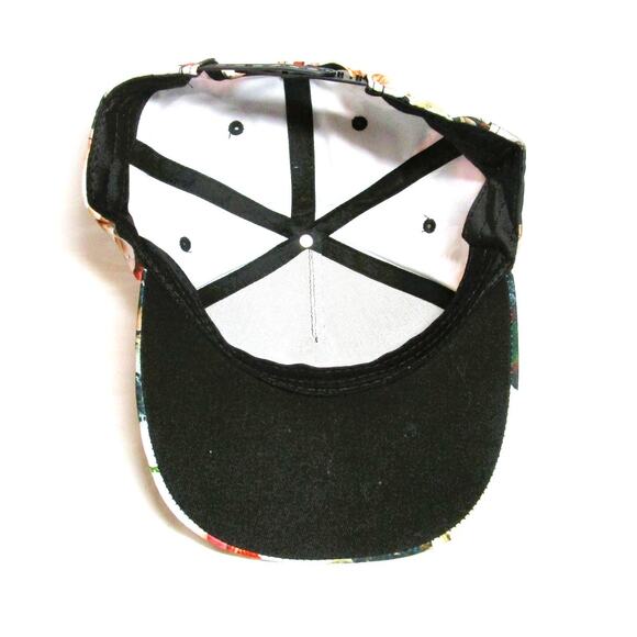 Women's Baseball Cap Black with Tropical Flowers Adjustable Snapback One Size - Picture 5 of 5